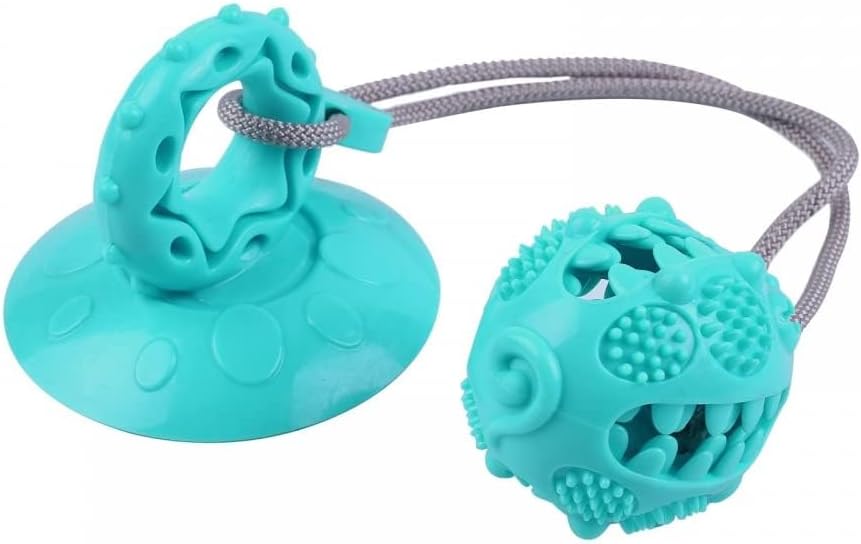KASTWAVE Dog Tug of War Rope, Suction Cup Dog Toy, Toys for Dogs to Stop Boredom, Dog Chew Squeaky Rope Toy Indestructible Pet Chew Toys for Clean Teeth & Food Dispensing