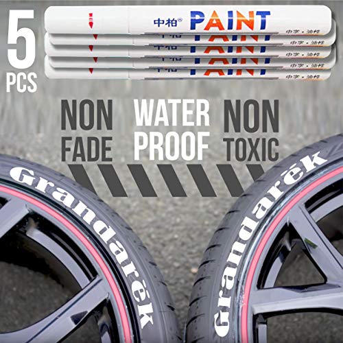 Tire Paint Pen White Car Tire Marker | set of 5 pieces Waterproof