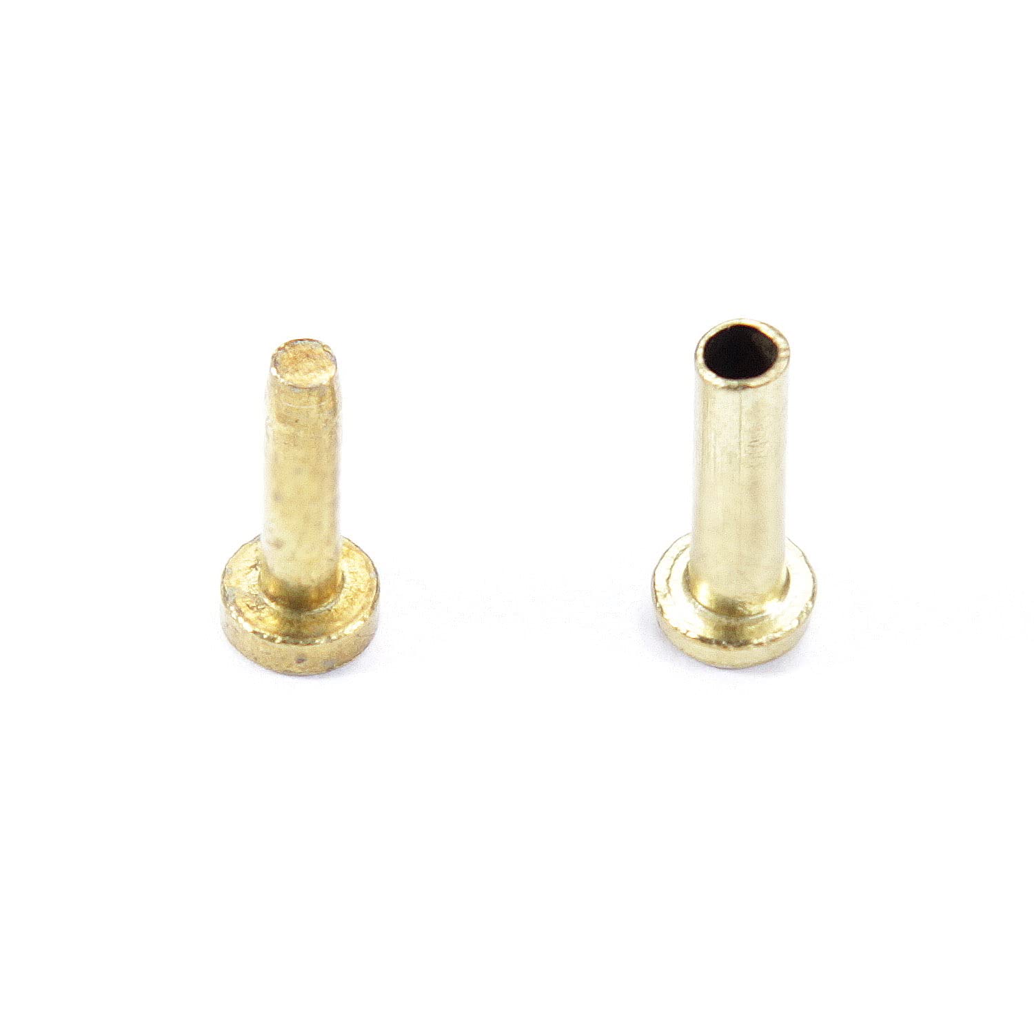 NAMOARLY 7-Pair Copper Handle Rivet Studs – Locking Design For Cutlery & Cabinet Hardware Repair (Gold Tone)