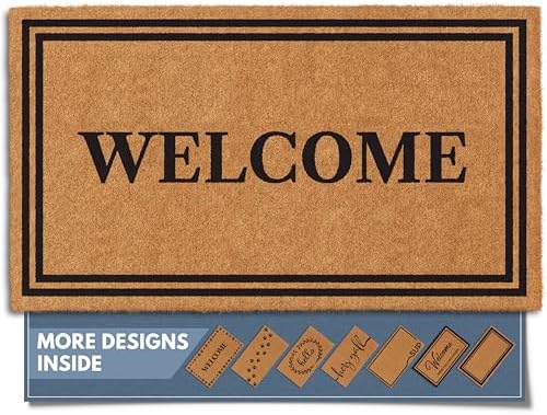 Barnyard Designs Natural Coco Coir Heavy Duty Backing Doormat - L...