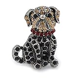 Hauteur : 3 cm Petite broche en forme de bouledogue en métal couleur étain – 30 mm de haut, taille unique, Pas de type de métal, diamante