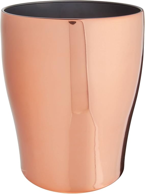 mDesign Steel 1.67 Gallon Trash Can Small Round Wastebasket