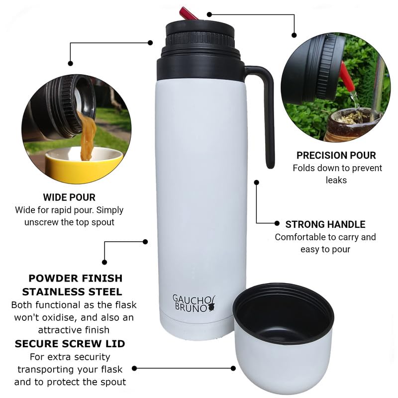 Gaucho Bruno - Stainless Steel Industrial Kit for Drinking Yerba Mate Bombilla Straw and 1 Litre Easy to Clean - Image 3