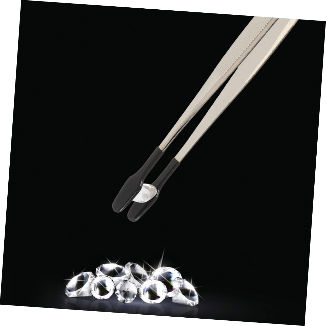 Gogogmee Jewelry Crafts Tools 5pcs Stainless Steel Tweezers Flat Tweezers for Stamp Applicator