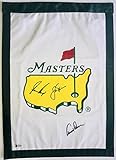 Masters golf flag Arnold Palmer Jack Nicklaus Gary Player signed big 3 beckett psa loa