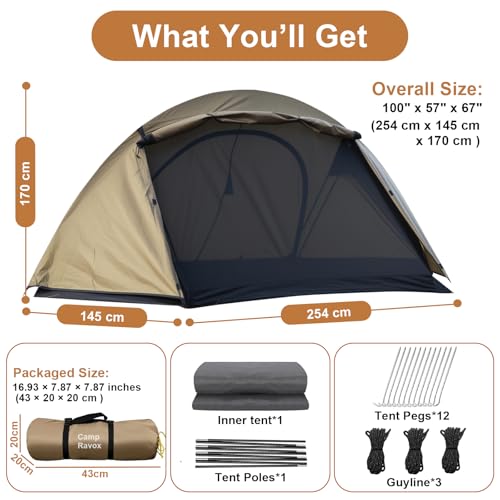 Carpa para 2 personas, 4 estaciones, impermeable y liviana miniatura 5