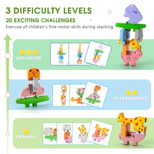 Bambilo SAMPLE_SKU_975 Montessori Toys For 2 3 4 Year Old, 10Pcs Wooden Animal Blocks Sorting & Stacking Toys For 2-4 Year Old Toddlers Girl Boy Gifts thumb #3