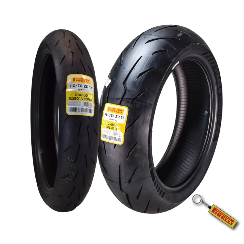 Pirelli Diablo Rosso IV Front &amp; Rear Tire Set 110/70 ZR 17 &amp; 190/55 ZR 17