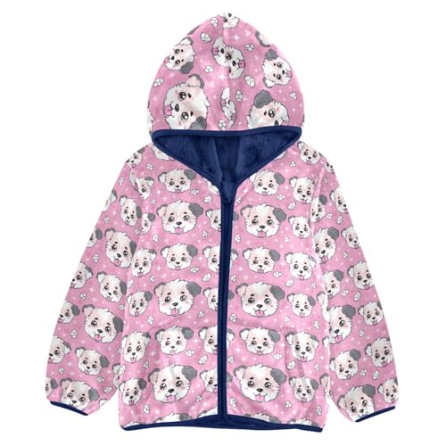 Cute Dog Puppy Boys Fleece Coat,Children's Zip-Up Hoodie Jacket,Baby Warm Fashion Outerwear 3-10T,A113469