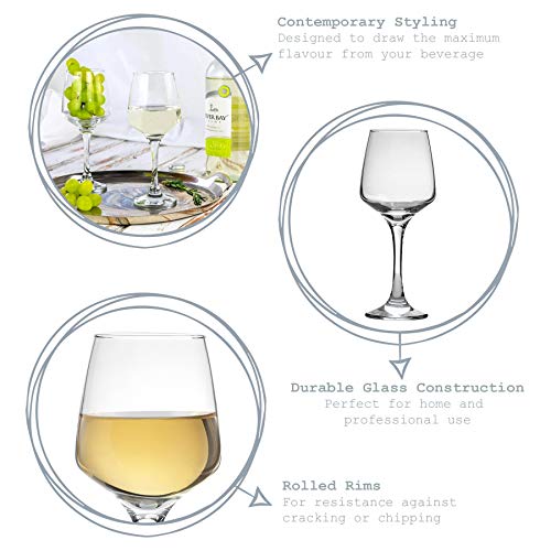Argon Tableware White Wine Glasses Set of 24-295ml - Tallo Collection - Large Dishwasher Safe Red Wine Glasses Set for Restaurant, Hen Party, Celebrations - Image 3