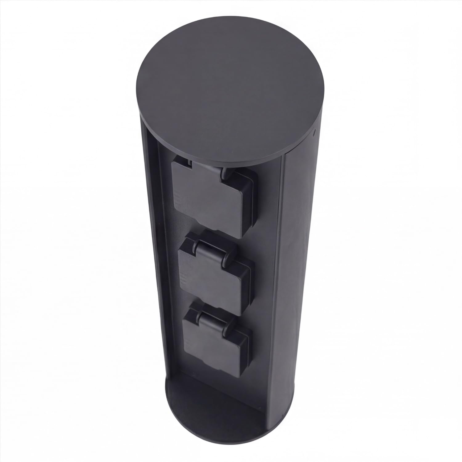 Licht-Erlebnisse Außensteckdose Garten Aluminium Schwarz IP44 3500W Steckdosensäule 3 fach wetterfest Stromverteiler außen 40 cm Steckdose Energiesäule