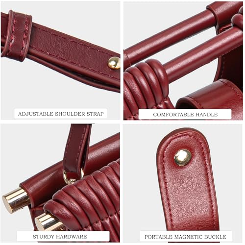 Image of Trendy Woven Evening Clutch Purse Half Round Designer Shoulder /Crossbody Bag Top-Handle Satchel Handbags