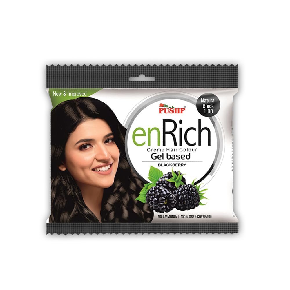 Pushp Enrich Creme Hair Colour Natural Black (Pack of 3) Ammonia Free Gel based Hair Color | Hair Color Cream | Hair Cream | Natural Hair Colors | Best Natural Hair Colour | For Men and Women-image-43