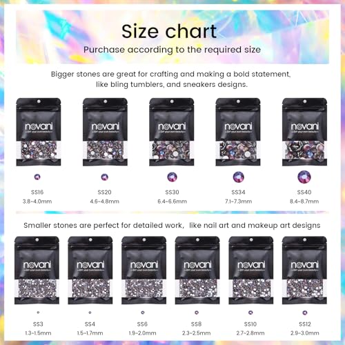 Image of Flatback Rhinestones Non Hotfix Rhinestones for Crafts Glass Nail rhinestones Nail Gems Crystals Rhinestones for Makeup Bags Shoes Decoration DIY(SS6,1440pcs,Blue Flame)