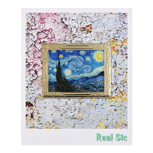 Image of REAL SIC - Art Frame Enamel Pin - Premium Gold-Plated Frame with Famous Artist Masterpiece Prints, Van Gogh, Cezanne, Klimt, Rousseau - Ideal for Jackets, Hats, Backpacks, Gift Giving, and Collectors