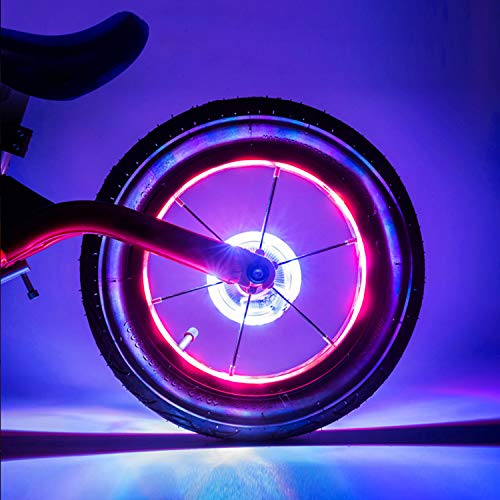 MCJS 2 Pack led Bike Wheel Lights Waterproof Bicycle Spoke Lights, Bright Rechargeable Bike tire Lights Cycling Safety Warning Tire Strip Light Bike Accessories for Kids Adults Night Riding