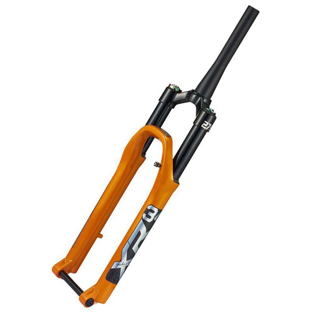 Horquilla de suspensión para Bicicleta de 26, 27,5 y 29 Pulgadas con Ajuste de amortiguación, Tubo de dirección cónico sin Rosca de 1-1/2", Horquilla Delantera para Bicicleta de m