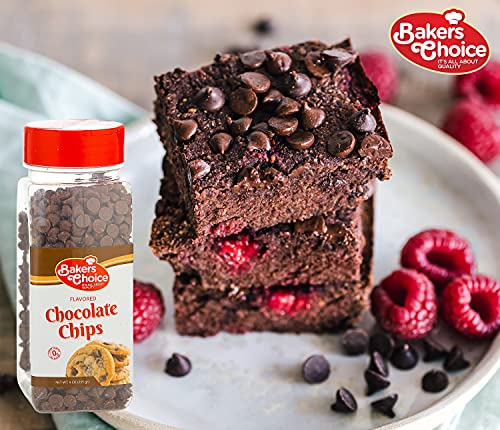 Chocolate Flavored Chocolate Chips – Baking Ingredient, Topping And Decoration Candy For Ice Cream, Desserts And Baked Goods, Non Dairy, Kosher - 9 Oz. - Baker’s Choice #TOP4