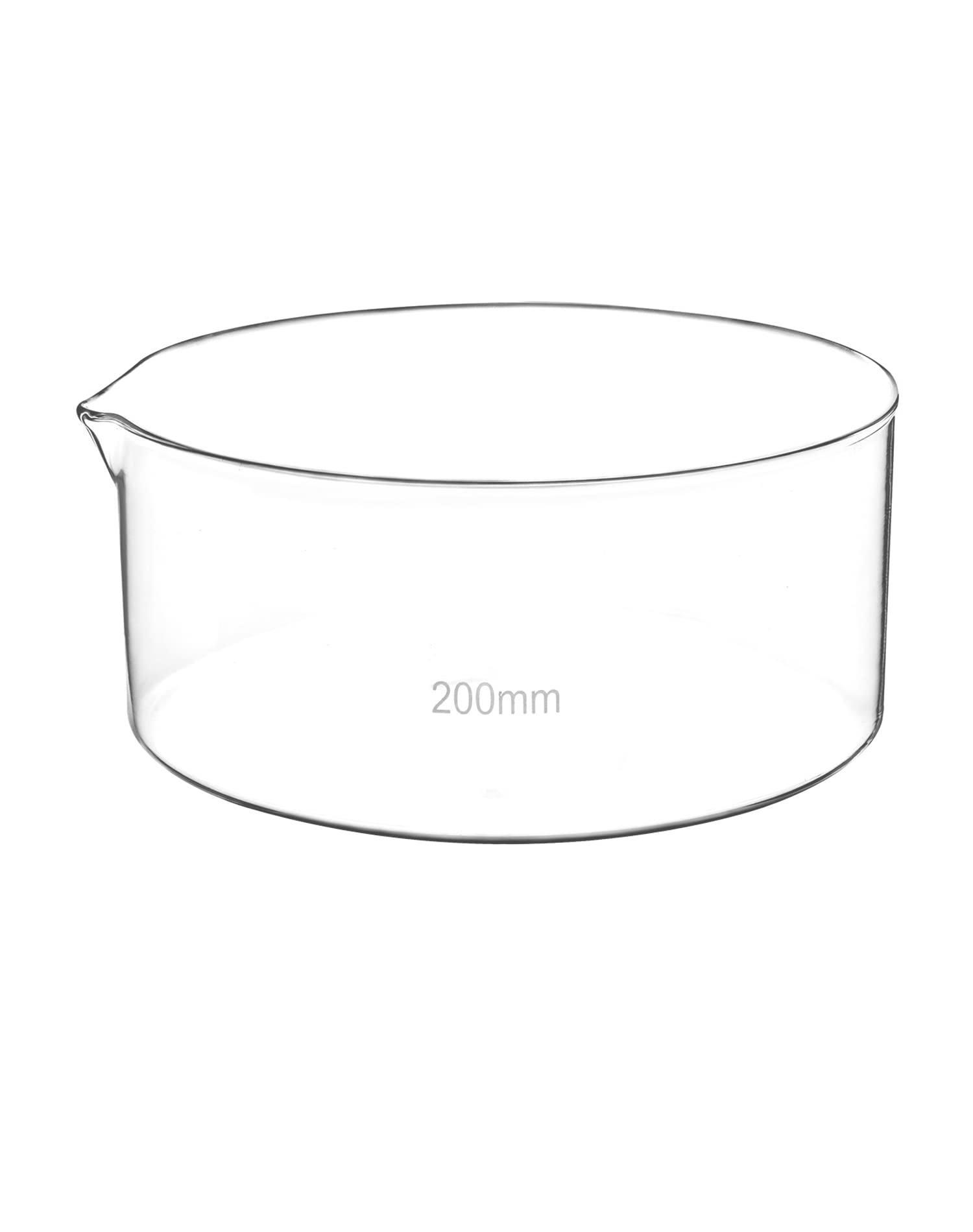 Photo 1 of QWORK 2000ml Borosilicate Crystallizing Dish – Flat Bottom Glass Bowl with Spout for Lab, Science, and Teaching Use