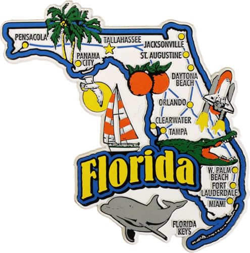 Imán Para Refrigerador Con Contorno De Florida 4x4 in miniatura 1