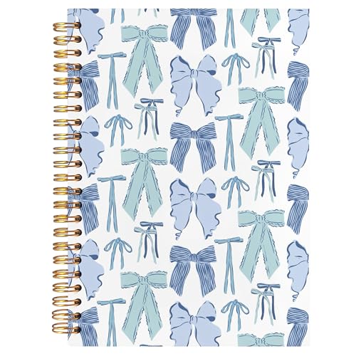 Cuaderno de lazo azul BearCake de tapa dura y espiral con diseño Coquette A5