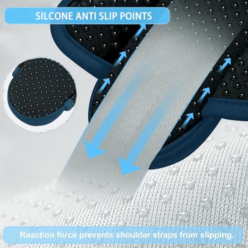 Image of ZINZ 2-Pack Universal Shoulder Pad with Ultra Thick Cushion for Bag Luggage Bag Crossbody, Plus Long & Anti-Slip & Breathable,Black-Blue Edge