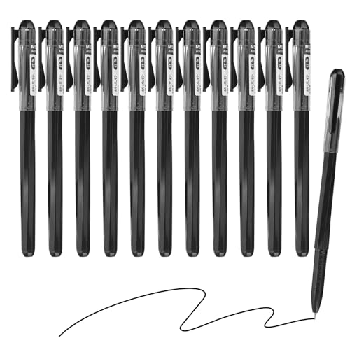 Bolígrafo de gel M&G punto medio 0.5 mm 24 unidades negro