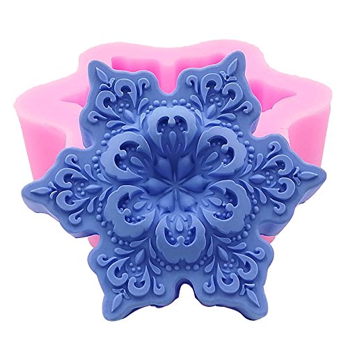 Monqui Snowflake Christmas Silicone Mold for Handmade Soap, Crafts, Candle, Chocolate, Muffins, Ice