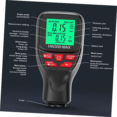 Medidor digital de espesor de recubrimiento para automóvil, herramienta compacta y portátil para medir profundidad de pintura con pantalla LCD miniatura 2