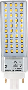 GX24-40S-4P-DW Rotatable PL-C Lamp GX24Q 4-Pin LED CFL/Compact Fluorescent Lamp, 8W, 18W Equal, Daylight White 5000K Remove/Bypass the Ballast