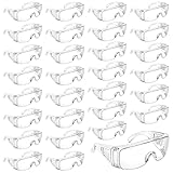 Queekay 30 Pairs Safety Glasses Safety Goggles Anti Dust Safety Glasses over Eyeglasses Eye Protection Shooting Glasses Scratch Resistant Eyewear Goggles Clear Lens for Nurse Architect Men Women