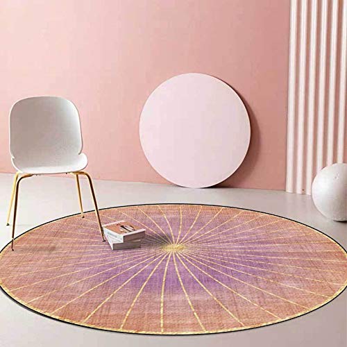 Tapis moderne orange violet rond Ø190cm anti-poussière pour grande chambre