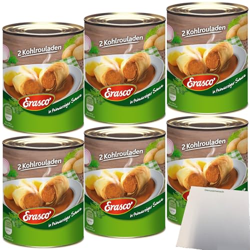 Erasco 12 Kohlrouladen in Herzhafter Sauce 6er Pack (6x800g Dose) + usy Block