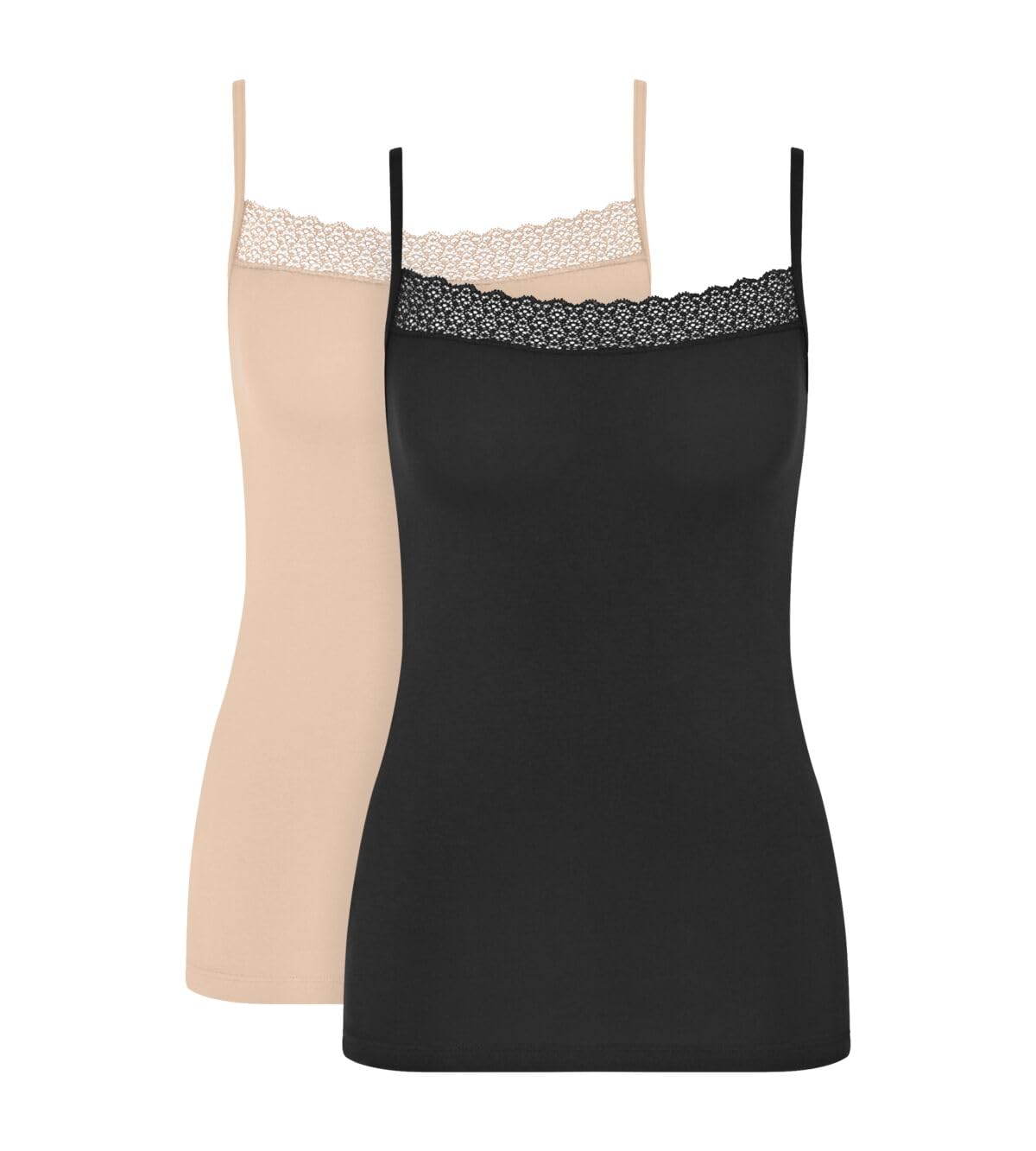 Triumph Feel of Modal Spaghetti Top C2P Black Combination, Black Combination, XL