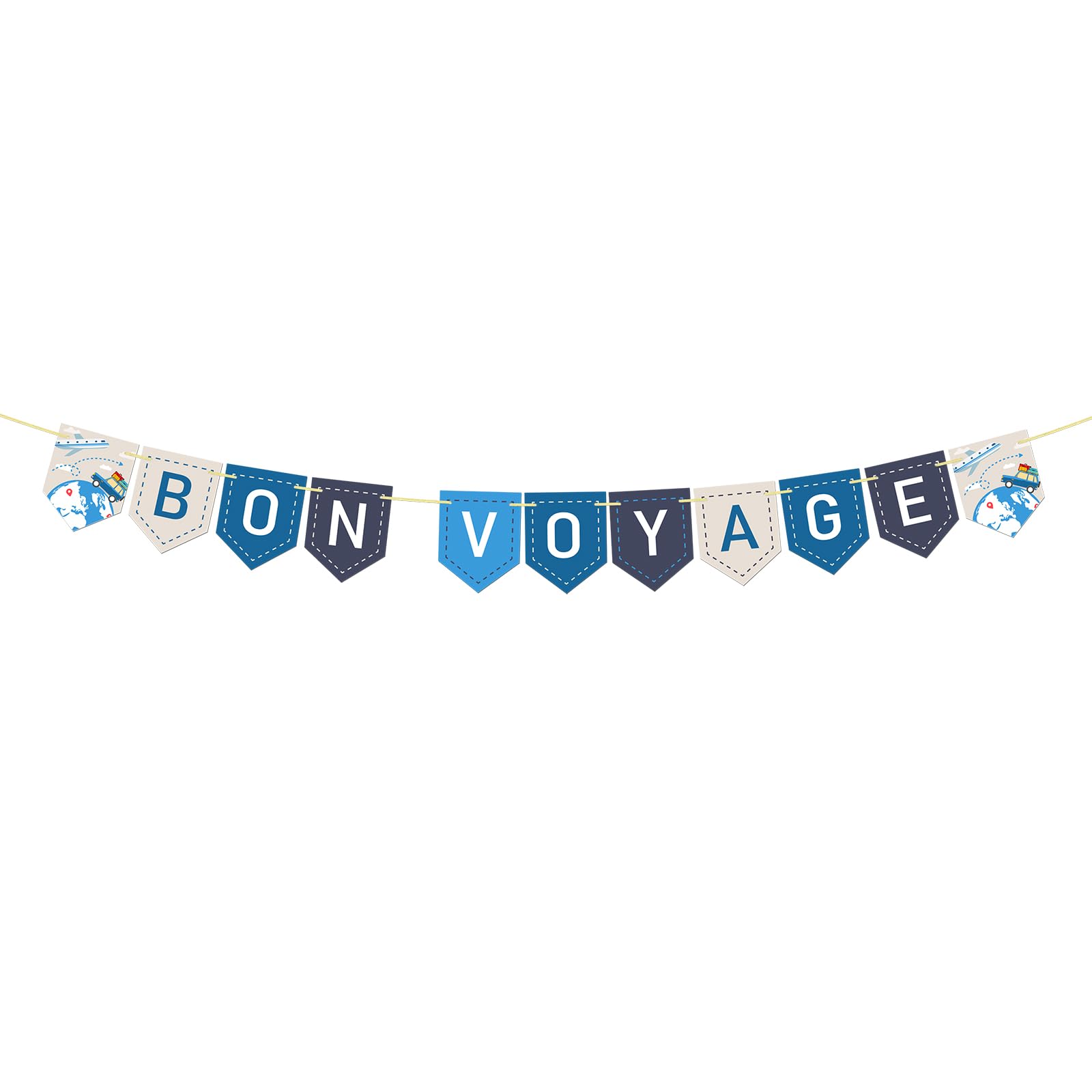 Bon Voyage Banner Adventure Awaits Graduation Moving Away Retirement Travel Themed Party Decoration Supplies Happy Retirement Print Bunting Banner
