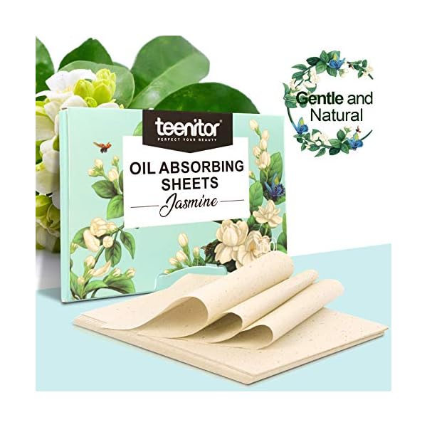 Teenitor-1000-Counts-Oil-Absorbing-Sheets-Oil-Blotting-Paper-Oil-Absorbing-Tissues-Face-Facial-Natural-Oil-Control-Film-Blotting-for-Oily-Skin-Care-Men-Women-Jasmine Teenitor Oil Absorbing Sheets for Face, 1000 Sheets Jasmine Oil Blotting Paper for Oily Skin, Natural Oil Control Film Oil Blotting Sheets for Face Men Women, Face Oil Sheets