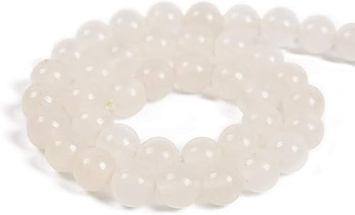 Miniatura 2 de 90 cuentas redondas de jade blanco natural de 0.157 pulgadas (0.157 in), para fabricación de joyas, 15.5 pulgadas, 1 hebra (jade blanco, 90 cuentas)