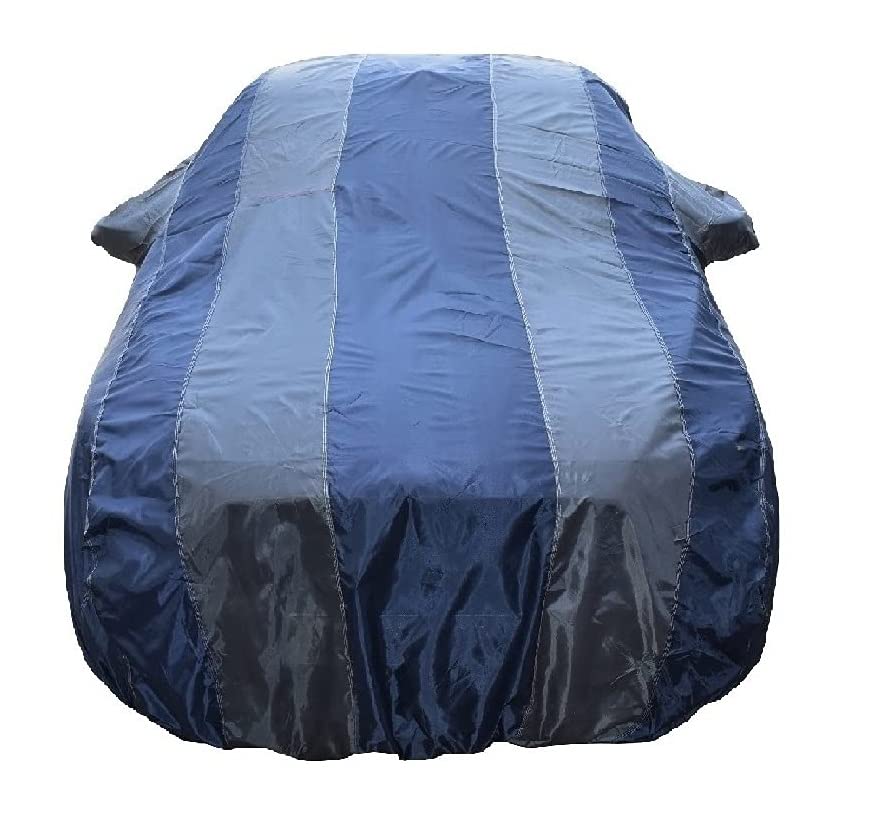 WEGATHER -Skoda Laura Car Body Cover with Water Resistance & dustproof Premium 190 T Fabric (Grey Stripes with Mirror Pocket) -A Suitable Car Body Cover for Skoda Laura