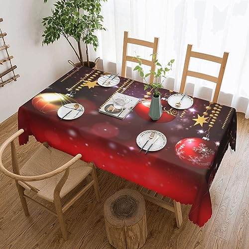 Nappe rectangulaire Merry Christmas lavable 137x183 cm