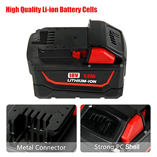 VANON 18v Replace for Milwaukee Tool Battery, 9.0Ah Lithium-ion Battery for Milwaukee m 18b 48-11-1820 48-11-1850 48-11-1860 48-11-1828 48-11-10 Cordless Power Tools