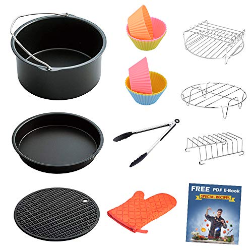 LATTCURE Air Fryer Accessories 11 PCS fit 4.2 qt to 5.8 qt, 8