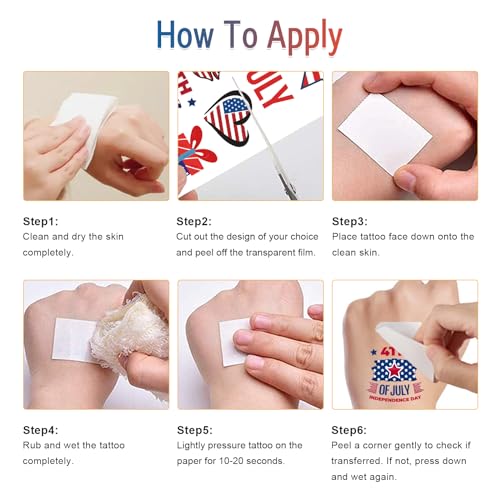 Skedimu 60 Pcs 4Th Of July Temporary Tattoos For Kids Adult thumb #7