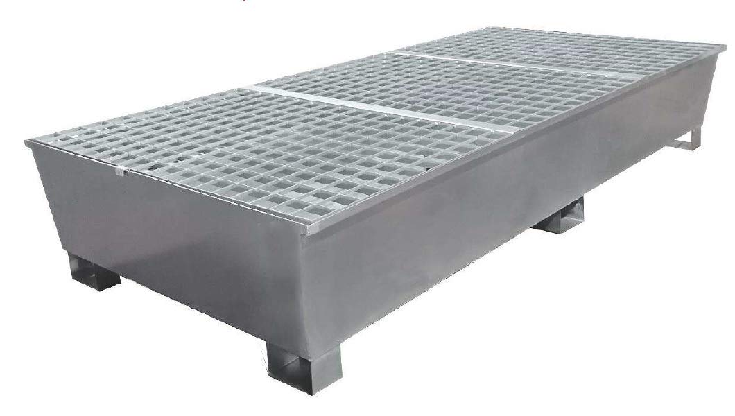 Cubeto Retención Acero Galvanizado para 2 IBC 1000 litros
