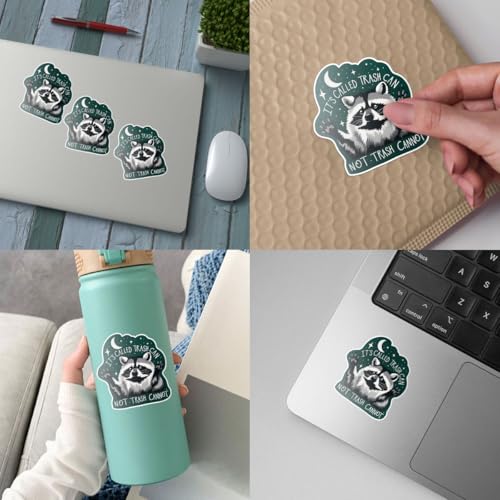 Image of (3PCs) It's Called Trash Can Not Trash Cannot Sticker, Racoon Sticker, Trash Panda Stickers, Humor Motivational Mental Health Vinyl Stickers for Laptop Bottle Phone Car Window Helmet 3 inch (Normal, 3in)