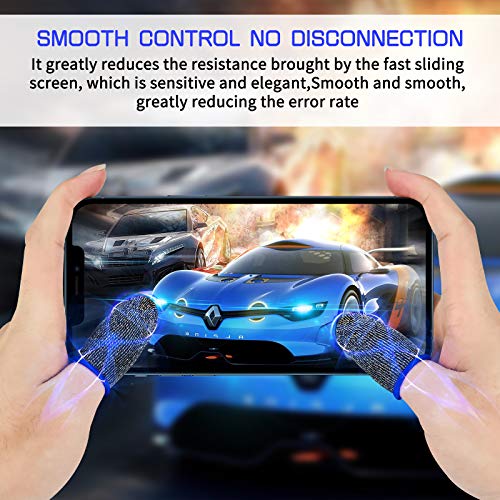 Image of Newseego Finger Sleeve Sets for Gaming Mobile Game Controller Thumb Sleeves [10 Pack], Anti-Sweat Breathable Touchscreen Sensitive Aim Joysticks Finger Set for Rules of Survival /Knives Out (Blue)
