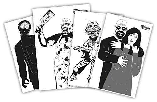Cibles Zombie X-Targets pack de 20 feuilles en 4 tailles de 120 g/m²