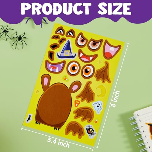 Image of JOYIN 36 Pcs Halloween Make a Face Stickers for Kids, Crafts Party Supplies, Halloween Party Favor, Funny Stickers with 9 Designs, Classroom Art Activities Games Goodies Treats