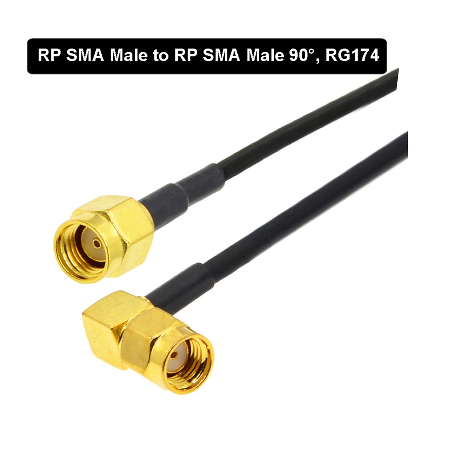 ACICS SMA Ángulo Recto Masculino Compatible with SMA Enchufe Masculino de 90 Grados RF Cable coaxial de la coleta Rg174 Puente WiFi Cable de extensión de Antena de enrutador Beavotop (Color : RP SMA