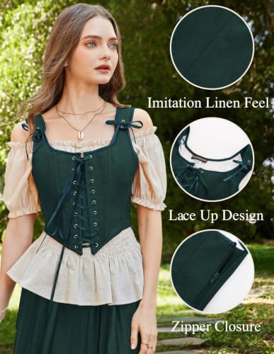 Image of Scarlet Darkness Women's Renaissance Corset Tops Lace Up Overbust Bustier