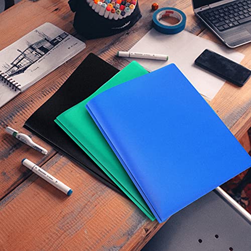 Ktrio Plastic Pocket Folders With Prongs, 5 Pack 2 Pocket Folders 3 Prong Folders With Pockets And Brads Heavy Duty Letter Size Colored Plastic Folders With Pocket And Prong For School Office Home #TOP7
